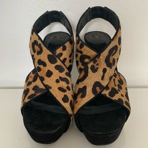 DVF Leopard Platform Heels - size 7 1/2